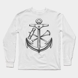 Ship Anchor with shipyard Tools Long Sleeve T-Shirt